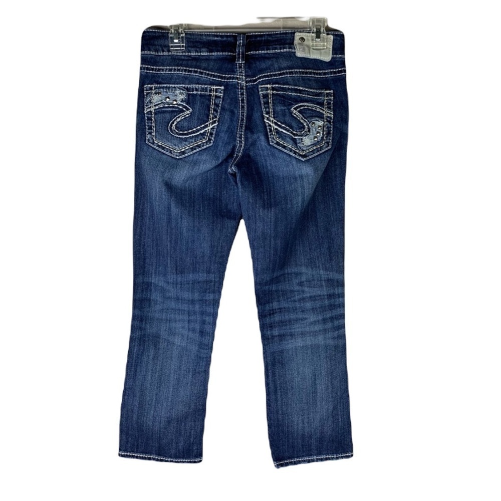 Silver SUKI Embellished Medium Capri Jeans